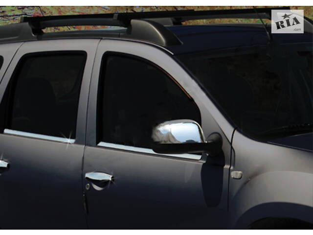 Хром на зеркала вариант 1 (2шт) OmsaLine - Итальянская нержавейка для Renault Duster 2008-2017 гг - Фото 1