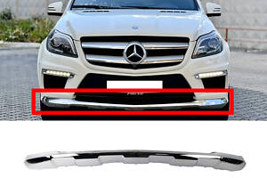 Хром накладка переднього бампера на Mercedes GL-Class X166 2012-2015 року