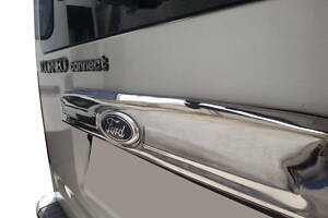 Хром планка над номером (установка на родную, нерж.) Carmos - Турецкая сталь для Ford Connect 2010-2013 гг.