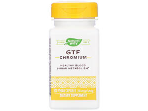 Хром, полиникотинат, GTF Chromium, Nature's Way, 200 мкг, 100 капсул