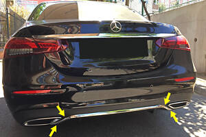 Хром полоска на задний бампер 2020-2025 (нерж) для Mercedes E-сlass W213