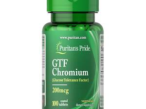 Хром Puritans Pride GTF Chromium 200 mcg 100 tabs (1086-2023-10-2472)