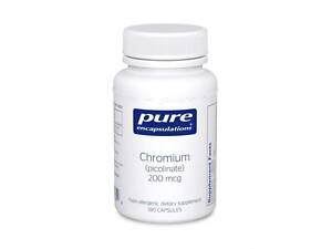 Хром (піколінат), Chromium (picolinate), Pure Encapsulations, для підтримки здорового метаболізму ліпідів і глюкози, 200 мкг, 180