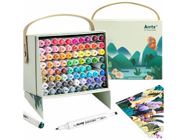 Художній маркер Arrtx Спиртові Alp ASM-0280A 80 кольорів (LC302192) - Фото 1
