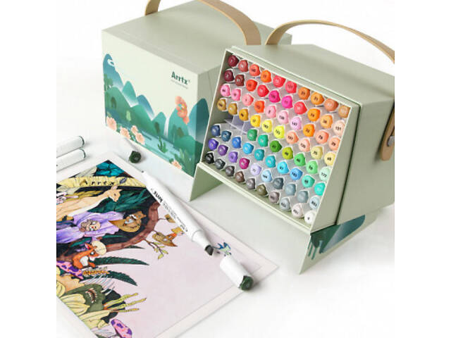 Художній маркер Arrtx Спиртові Alp ASM-0280A 80 кольорів (LC302192) - Фото 6