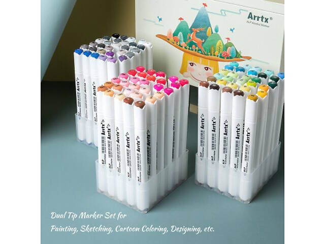 Художній маркер Arrtx Спиртові Alp ASM-0290B 90 кольорів (LC302475) - Фото 3