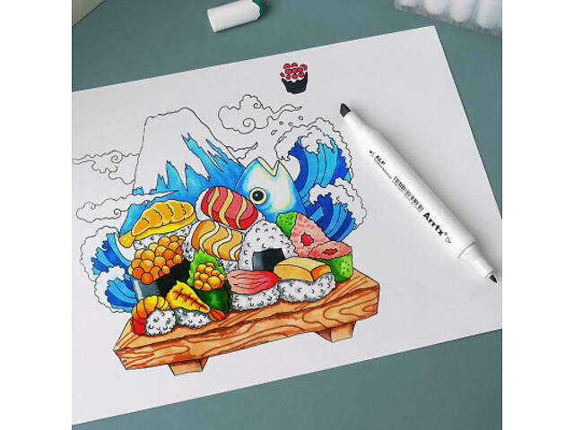 Художній маркер Arrtx Спиртові Alp ASM-0290B 90 кольорів (LC302475) - Фото 6