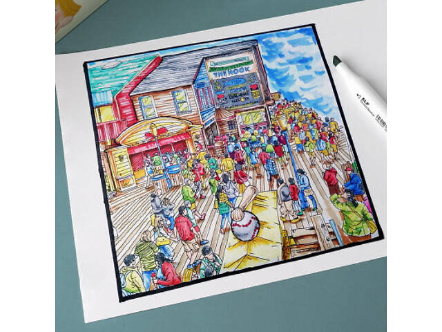 Художній маркер Arrtx Спиртові Alp ASM-0290B 90 кольорів (LC302475) - Фото 7