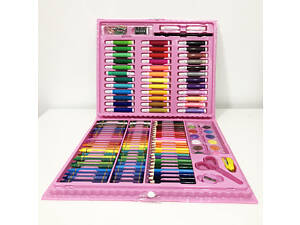 Художественный набор чемодан для творчества 208 предметов, Наборы для юного художника. Цвет: розовый