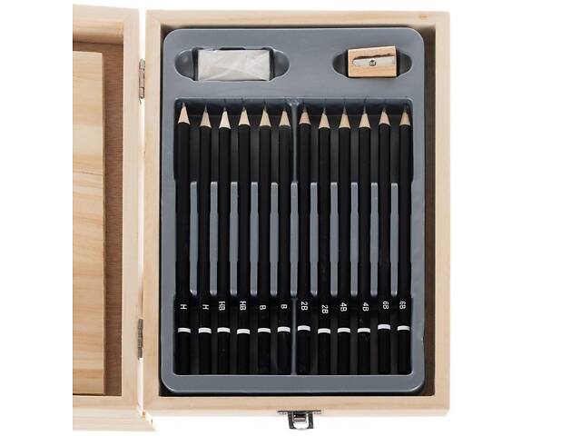 Художній набір для малювання Kruzzel 19179 (83 предмети, дерев'яна валіза, вбудований мольберт) - Фото 6