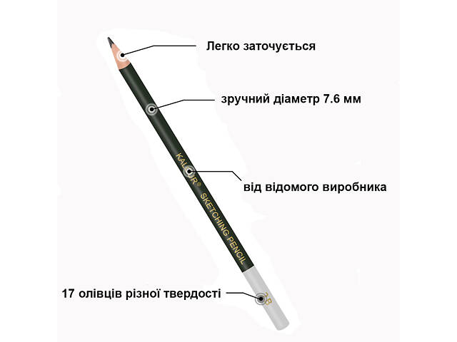 Художественный набор для рисунка и эскизов Kalour на 54 предмета - Фото 8
