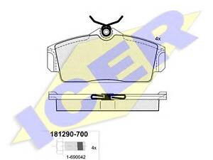 Icer 181290700. Комплект тормозных колодок (дисковых)