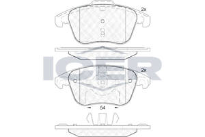 ICER 181866-200 Колодки гальмівні (передні) Citroen C4 04-/Peugeot 207/307/308/3008 02-