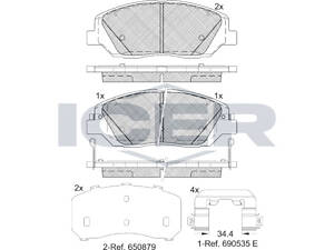 ICER 181997-233 Колодки гальмівні (передні) Hyundai Santa Fe III 12-/Ssangyong Korando III 10-