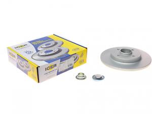 ICER 78BD5023-1 Тормозной диск (задний) Citroen C4/Peugeot 308/3008/5008 06- (268х12)(+ABS)(с подш.)(с покр)(полный)