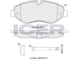 ICER LM1786 Колодки гальмівні (передні) MB Sprinter (906,907,910)/VW Crafter 06-/MB Vito (W639) 03-/(W447) 14-