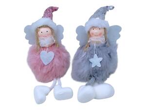 Іграшка декор новорічна &quot;Янголятко в ковпачку&quot; 18 см, мікс, 1 штука