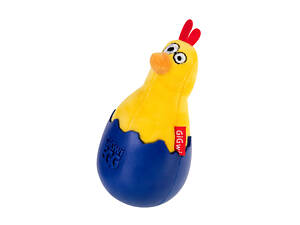 Іграшка для собак Курча-неваляшка з пищалкою GiGwi EGG, текстиль, гума, 14 см