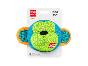 Игрушка для собак WAUDOG Fun, 'Обезьяна', Ш 16 см, Дл 10 см голубой