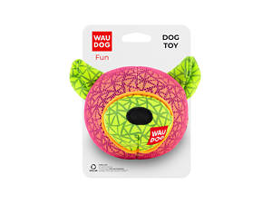 Игрушка для собак WAUDOG Fun, 'Медведь', Ш 12 см, Д 11 см розовый