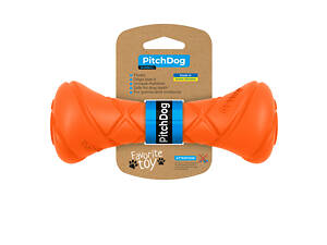 Игровая гантель для апортировки PitchDog, длина 19 см, диаметр 7 см оранжевый.