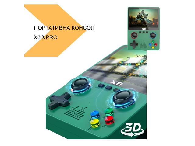 Игрова портативна консоль PSP 6X з монітором 3,5 дюйма 1000 ігор XPRO Чорний (43813-X6_1144) - Фото 2