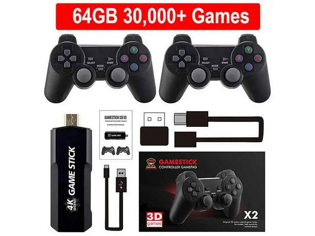 Ігрова приставка Game Stick X2 30000 ігор 64GB HDMI 4K