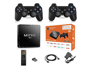 Игровая тв приставка AndroidTV+Game Box M8PRO Mini + 2 джойстика, Игровая приставка с подключением к ТВ