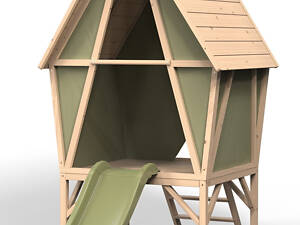 Ігровий будиночок з гіркою EXIT Yuki 300, з деревини кипариса