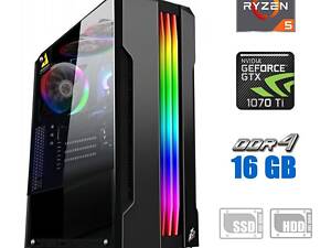 Игровой ПК/ Ryzen 5 3600/ 16GB RAM/ 120GB SSD/ GeForce GTX 1070 Ti 8GB