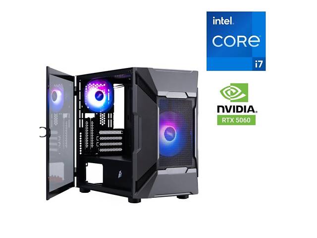 Игровой ПК 1stPlayer D3-A-BK-1F7-14-1F7 Black Tower/ i7-12700KF/ 32GB RAM/ 1000GB SSD/ GeForce RTX 5060 8GB - Фото 1