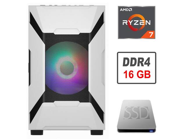 Ігровий ПК 1Stplayer D3-A-G7-MAX-WH Tower/ Ryzen 7 1700/ 16GB RAM/ 80GB SSD