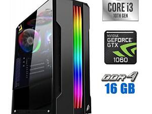 Игровой ПК Tower/ i3-10100F/ 16GB RAM/ 240GB SSD/ GeForce GTX 1060 6GB