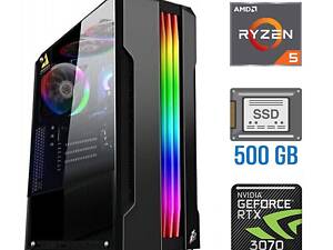 Игровой ПК Tower/ Ryzen 5 3600/ 16GB RAM/ 500GB SSD/ GeForce RTX 3070 8GB