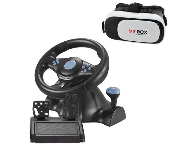 Ігровий кермо PXN Vibration Steering з педалями та коробкою передач для PC/PS3/PS2 3в1+VR Box 2.0 - Фото 12