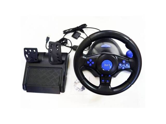 Ігровий кермо PXN Vibration Steering з педалями та коробкою передач для PC/PS3/PS2 3в1+VR Box 2.0 - Фото 14