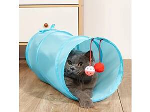 Игровой туннель для кота (кошки, котенок) 50 х 25 см (48111) голубой