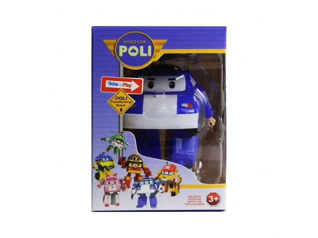Іграшковий трансформер Робокар Полі 83168 робот + машинка Синій - Фото 1
