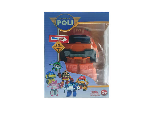 Іграшковий трансформер Робокар Полі 83168 робот + машинка Помаранчевий - Фото 1