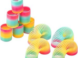 Іграшка для малюків Пружинка веселка Антистрес — Чарівна спіраль 'Слинки' різнобарвний набір 24 штуки