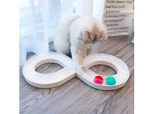 Игрушка игра для кота (кошки, конёнка) лабиринт восьмёрка 50*24*5,5 см White (48128) видео в описании