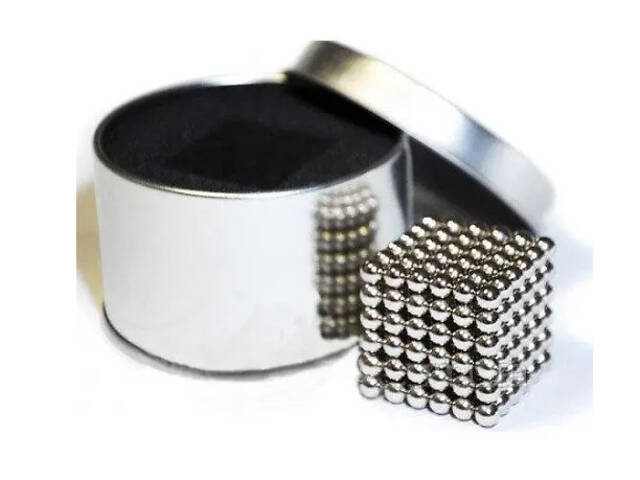 Игрушка-конструктор головоломка Неокуб Neocube 216 магнитных шариков 5 мм. (Silver) - Фото 2