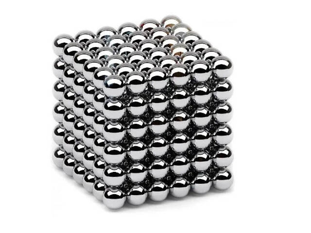 Игрушка-конструктор головоломка Неокуб Neocube 216 магнитных шариков 5 мм. (Silver) - Фото 3