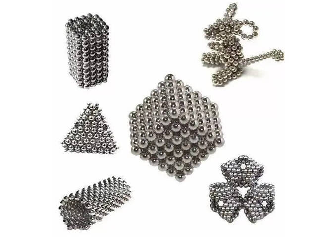 Игрушка-конструктор головоломка Неокуб Neocube 216 магнитных шариков 5 мм. (Silver) - Фото 4