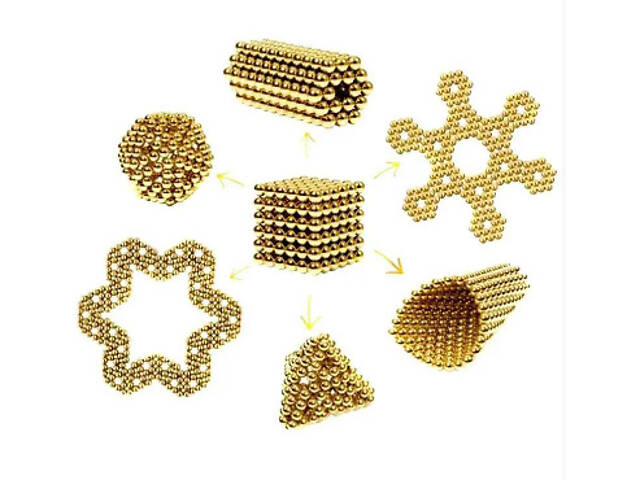 Игрушка-конструктор головоломка Неокуб Neocube 216 магнитных шариков 5 мм. (Gold) - Фото 4
