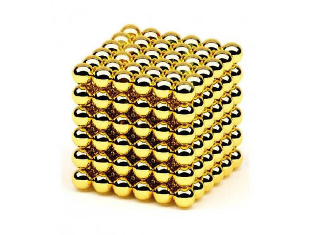 Игрушка-конструктор головоломка Неокуб Neocube 216 магнитных шариков 5 мм. (Gold) - Фото 5
