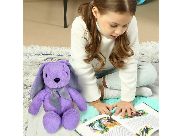 Игрушка мягконабивная Зайчонок МС 080501-10 фиолетовый 33 см - Фото 3