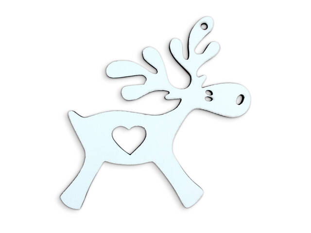 Іграшка на ялинку Mazhura Олень MZ-708530 11х12 см біла - Фото 1