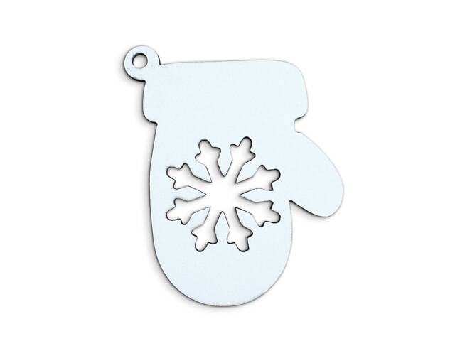 Игрушка на елку Mazhura Варежка MZ-708532 11х8 см белая - Фото 1