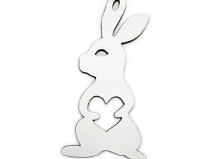 Іграшка на ялинку Mazhura Зайчик MZ-711452 6х11.5 см біла